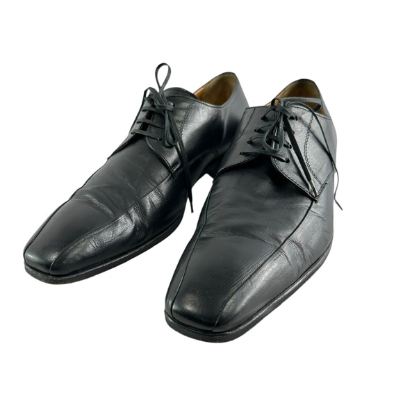 Genuine Men STEMAR Black Lace Up Leather Shoes Size 8 US 7 Euro